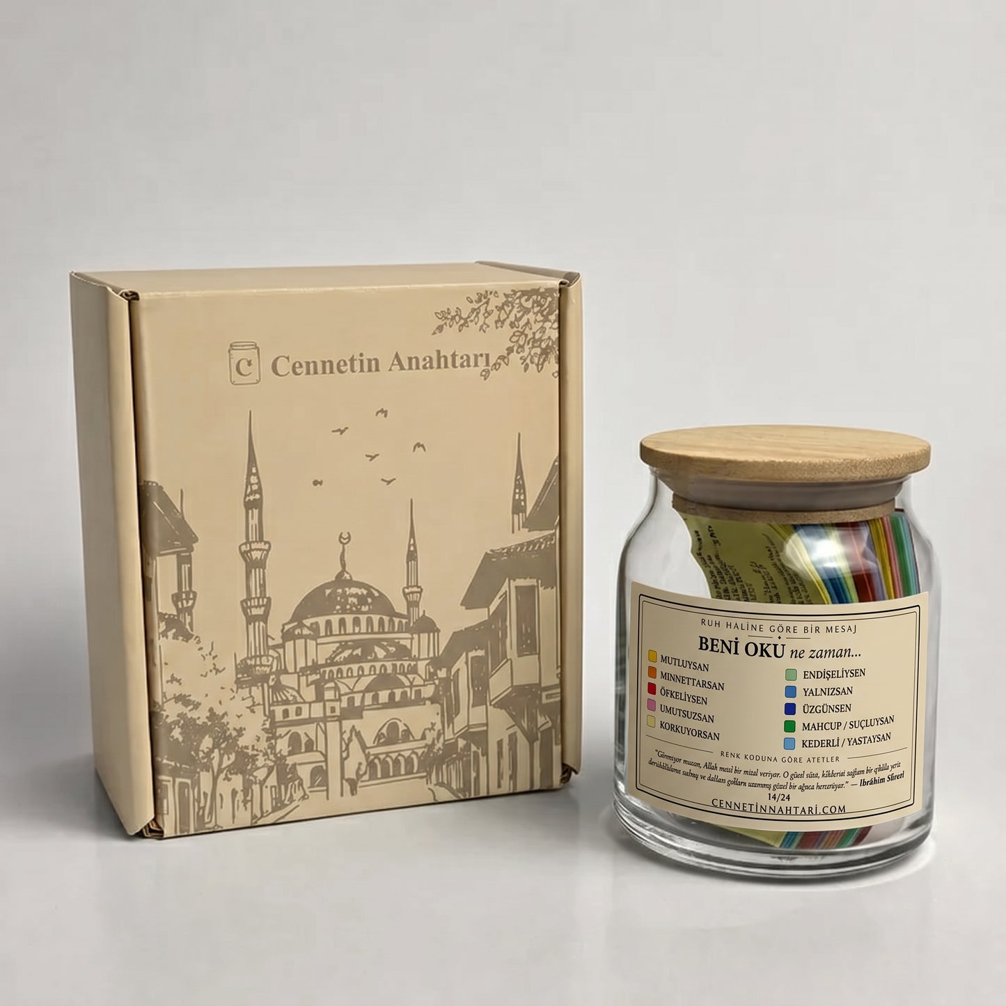 Huzur Kavanoz - 150 Ayet - 10 Renkli(Moduna Göre)
