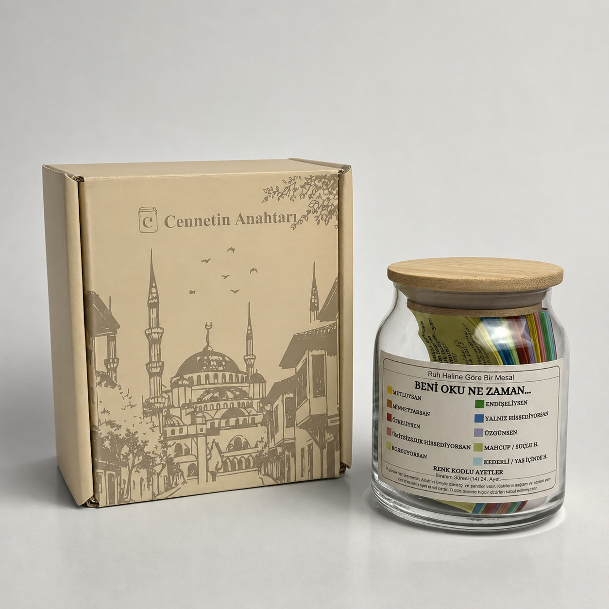 Huzur Kavanoz - 150 Ayet - 10 Renkli(Moduna Göre)
