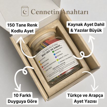 Huzur Kavanoz - 150 Ayet - 10 Renkli(Moduna Göre)