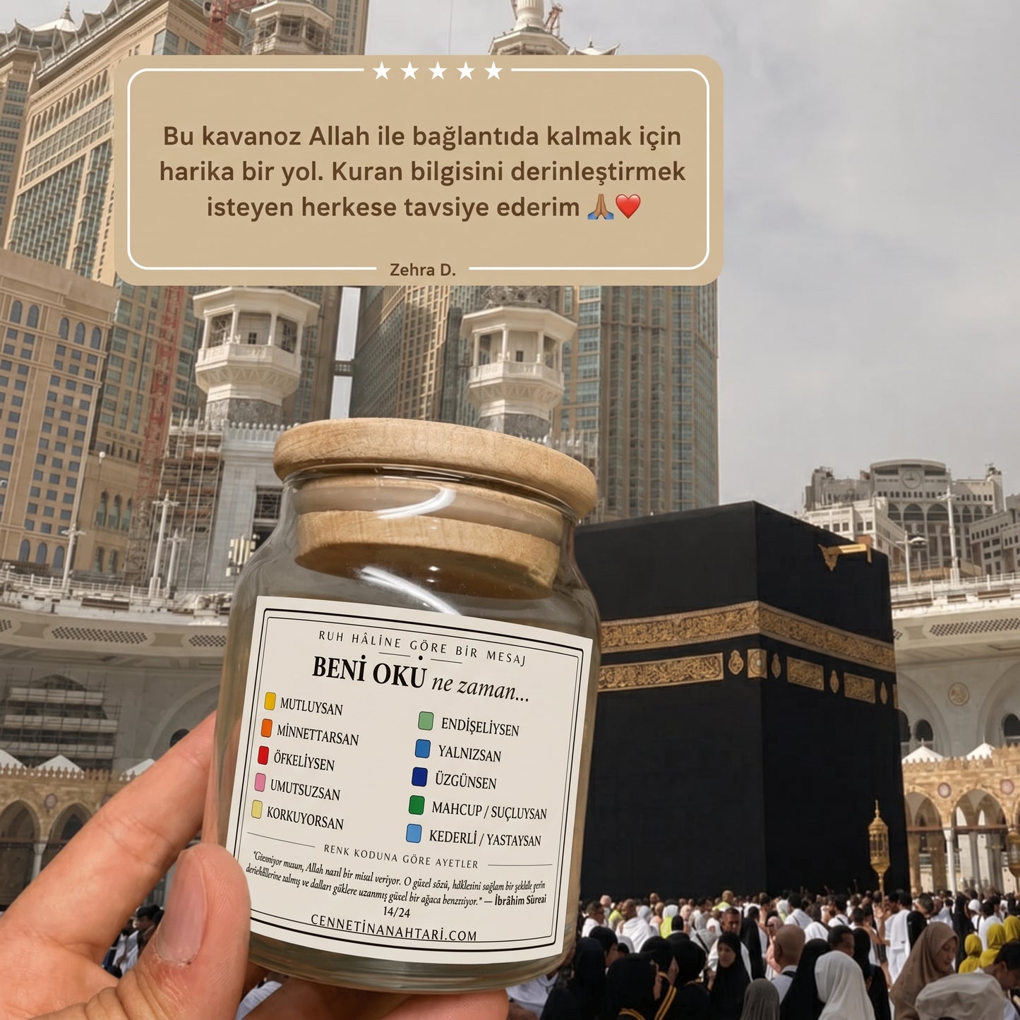 Huzur Kavanoz - 150 Ayet - 10 Renkli(Moduna Göre)
